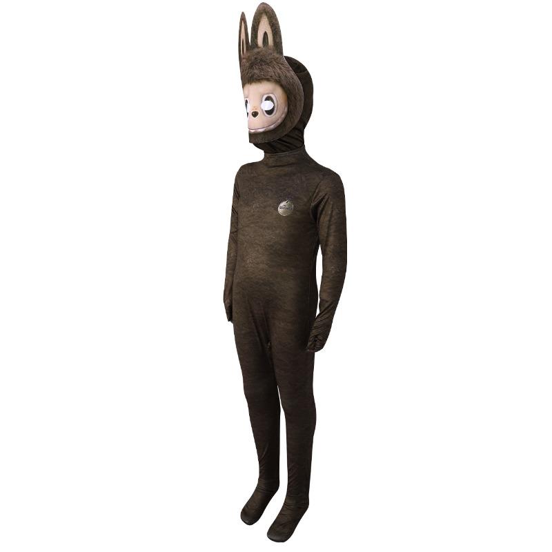 Kids Nordic Forest Elf Rascal Cartoon Monster Halloween Cosplay Costume Boy Girl Carnival Party Role Play Dress Up Jumpsuit Mask