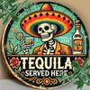 Tequila Servie Ici Panneau Mural en Métal Décor Rétro pour Bar Maison Pub Art en Tôle Vintage