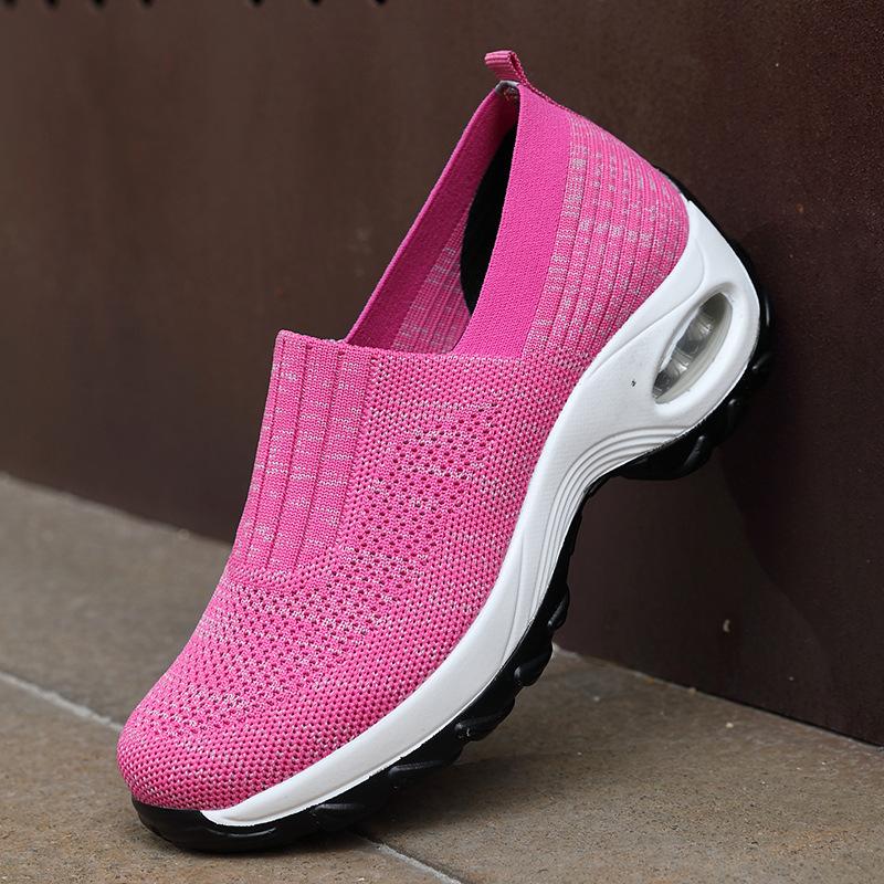 New Jianbu Casual Shoes Breathable Foot Cover Middle-aged Mesh Sports Shoes Casual Thick Sole Heightening Rocking Women's Shoes