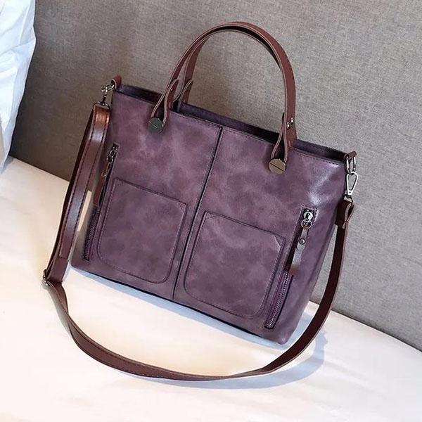 Women's Handbag Elegant Single Shoulder Bag Vintage Solid Color Messenger Bag Simple Versatile Soft Bag