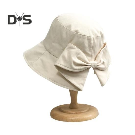 

Летняя женская рыбацкая шляпа с бантом, декор в пасторальном стиле, чистый цвет, плоский верх, хорошая воздухопроницаемость, защита от солнца, защита от ультрафиолета, складная шляпа от солнца, уличная кепка M светло-бежевый