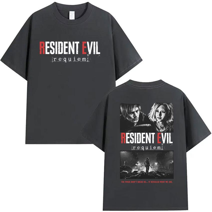 Hot Game Resident Evil Graphic T Shirt Men Women Gothic Clothing Short Sleeve Tshirt Y2k Vintage High Quality Summer Cotton Top