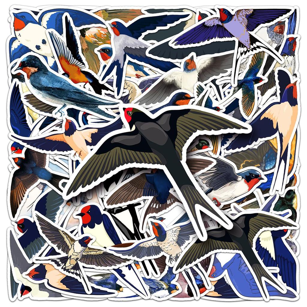 50 Swallow Graffiti Stickers Personalized Cartoon Bird Creative Decorative Mobile Phone Case Water Cup Suitcase Stickers