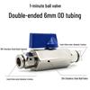Pneumatic 304 Stainless Steel Ball Valve with Manual Male Thread Air Tube Connector