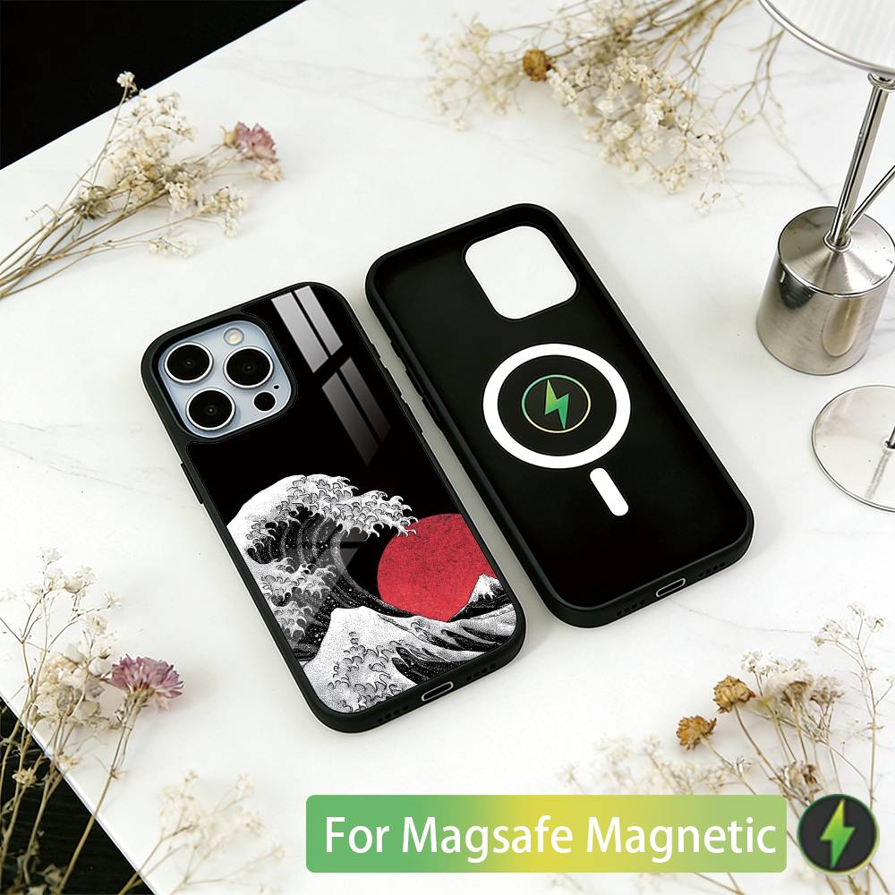 The Great Wave Off Kanagawa Phone Case For iPhone17,16,15,14,13,12,11 Plus,Pro Magnetic with Magsafe Wireless Charging