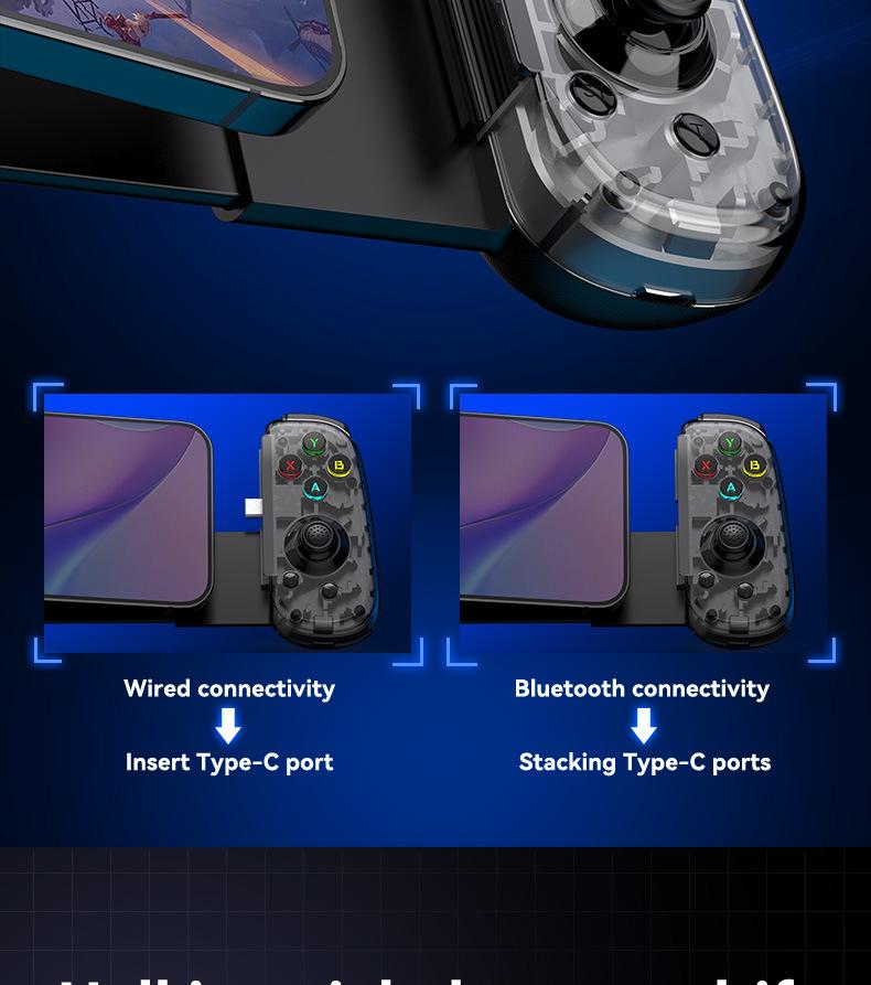 D6mini Stretch Wireless/Wired Dual Mode Game Controller for SWITCH, Android, iOS, and Mobile Phones