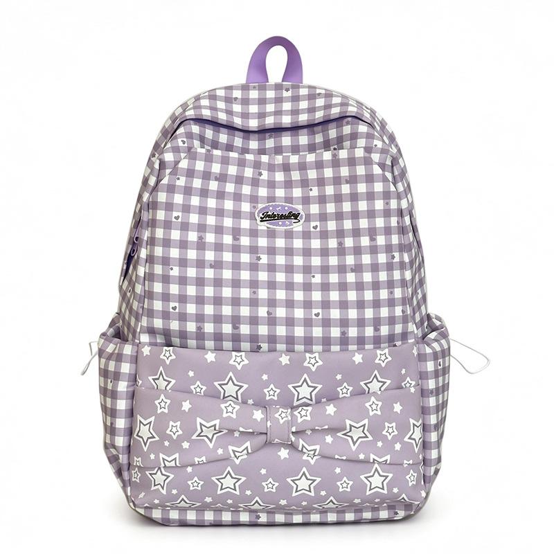 Schoolbag Schoolbag Female Japanese Ins Girl College Wind Small Fresh Bow Backpack Large Capacity Cute Lightweight Backpack