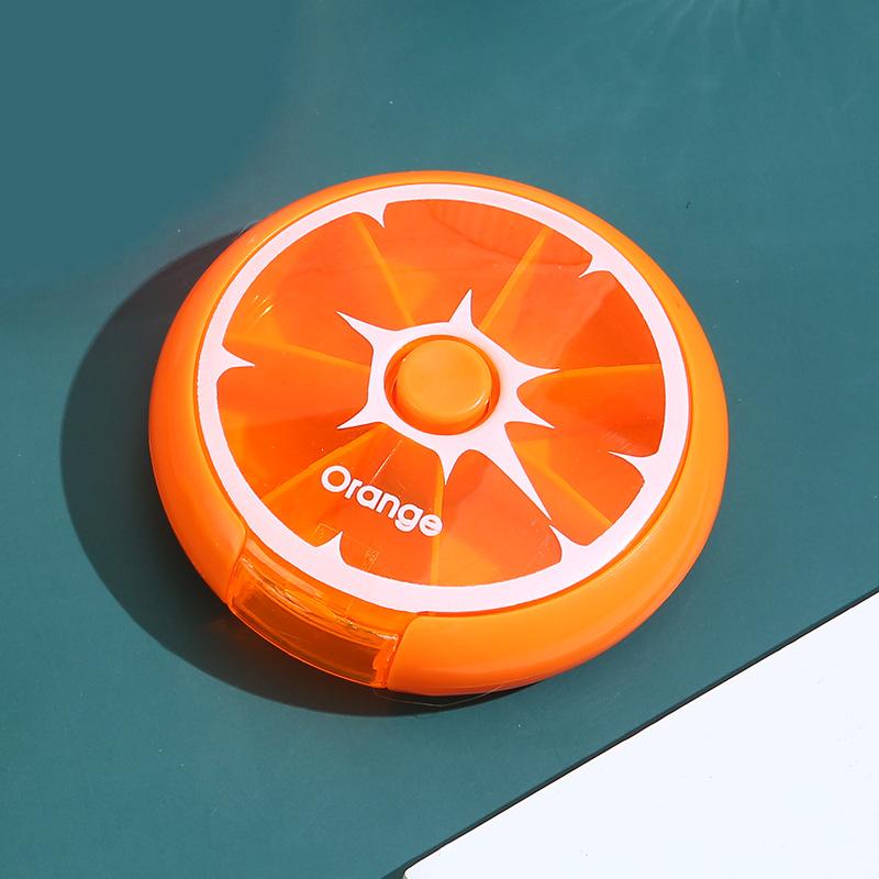 1pc Seven Grid Round Box Sealed Medicine Packaging Box, One Week Medicine Storage Box, Carry Small Medicine Box