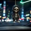 Cool Skeleton Ornament for Car 2Pcs Hoodie Ornaments, 2D Flat Acrylic Pendants, Gothic Trendy Style Hanging Ornaments Rearview Mirror, Backpack,