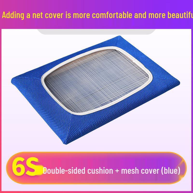 Almofada de Cadeira de Verão Respirável em Malha com Estrutura de Madeira