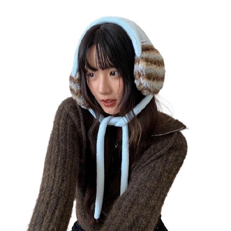 Short-fleeced Earmuffs For Women And Girls, Soft Lining, Adjustable Winter Ear Cover For Outdoor Use небесно-голубой