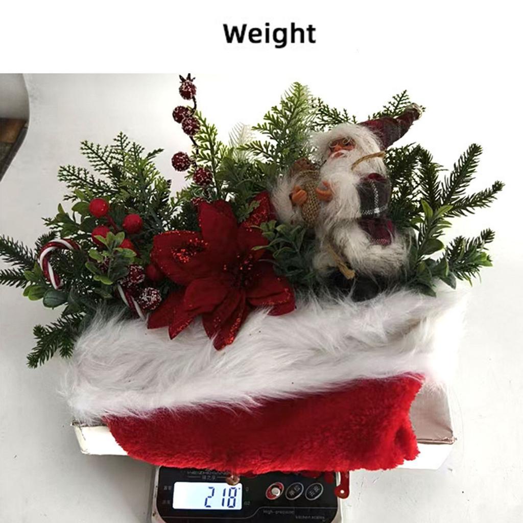 Creative Luminous Christmas Hat Decorative Door Hanging Pendant, Christmas Green Plant Needle Door Hanging Christmas Tree Decoration Supplies