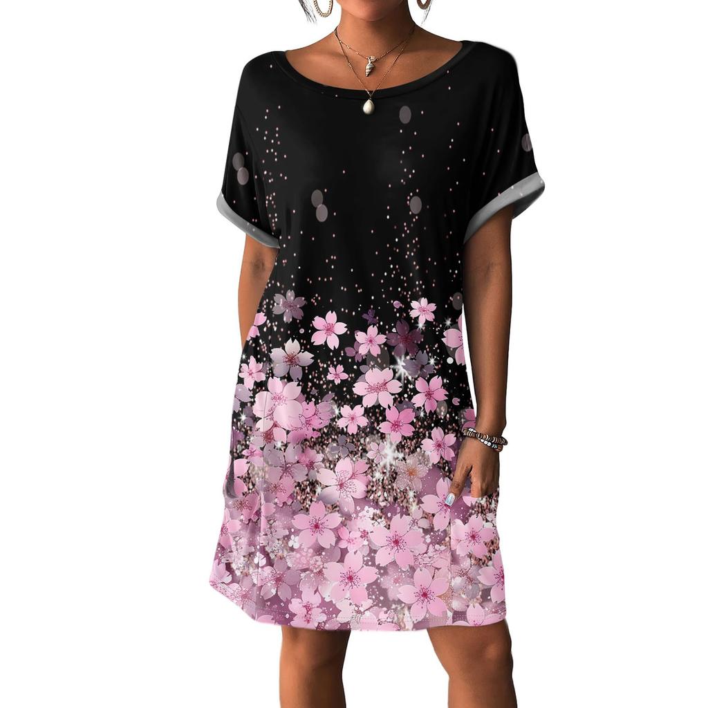 Dames Jurken T-shirt Jurken Met Zakken Kleur Casual Strandjurken