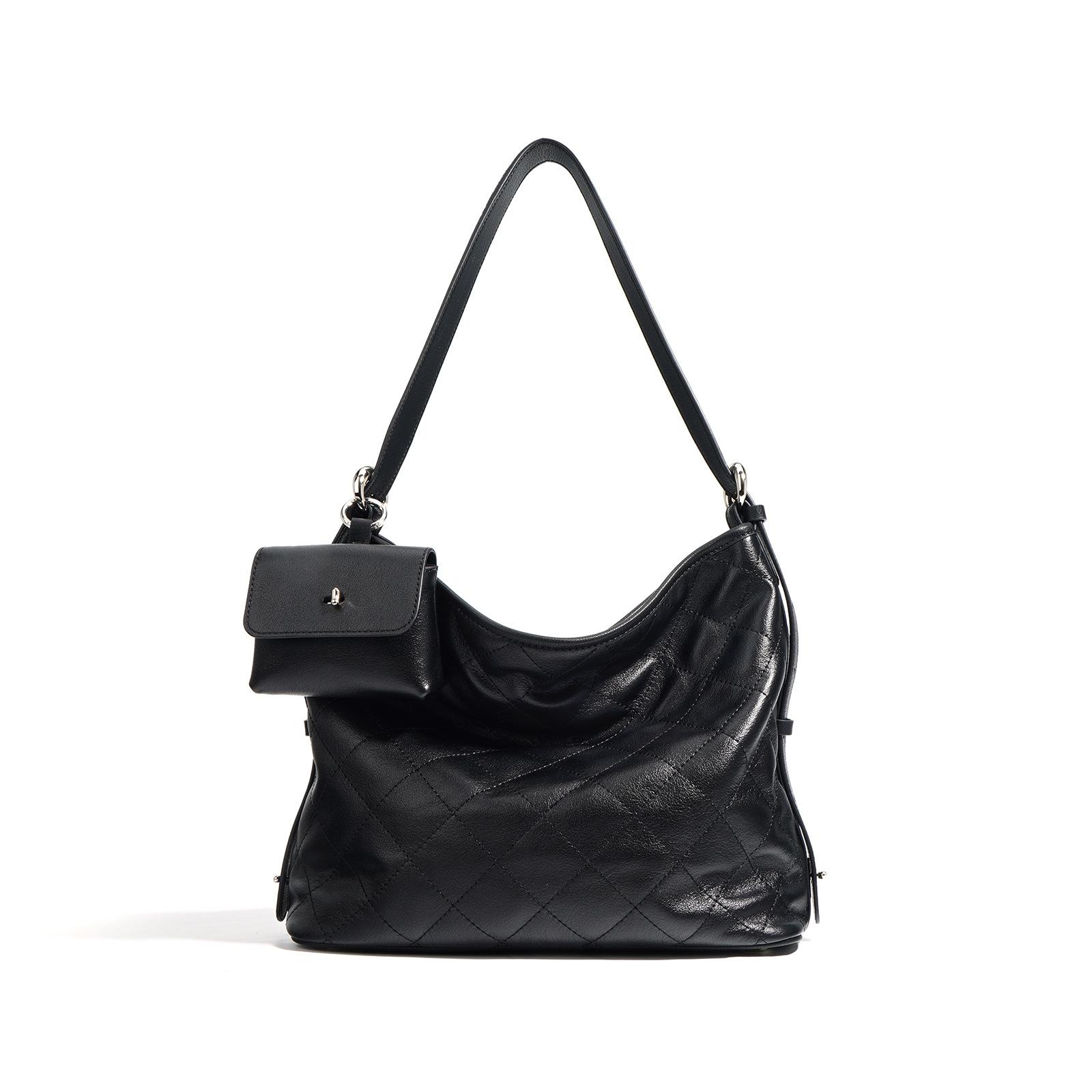 

Новая сумка-мессенджер из коровьей кожи через плечо, большая вместимость, сумка для поездок на работу, женская сумка, сумка-тоут, нишевая сумка через плечо чёрный