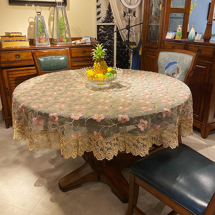 Скатерть Кружевная Износостойкая и Пылезащитная Покрытие Стола Сетчатая Вышивка Премиум Легкая Роскошь Новая Прямоугольная Скатерть 65x65cm