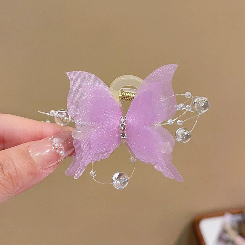Large Simulated Butterfly Grab Clips Elegant Fashion Lady's Bangs Side Shark Clip Headress