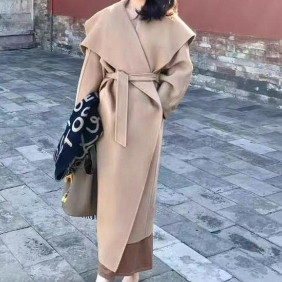 Woolen Long Elegant Double-Sided Lapel Wasteland Style Winter Autumn Loose Coat