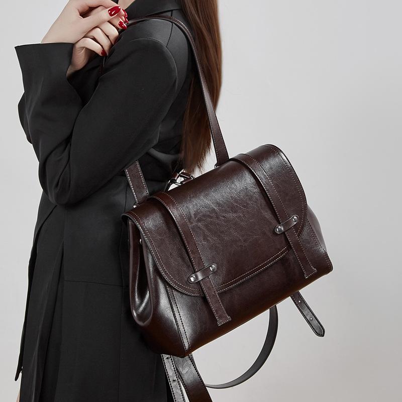 Premium Shoulder Handbag For Commuting To Work Women'S Leather Lightweight Large-Capacity Travel Women'S Backpack