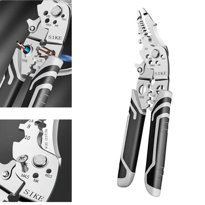 High Carbon Steel Wire Stripping Pliers with Built In Safety Lock for Easy Storage and Portability Home & Industrial Use