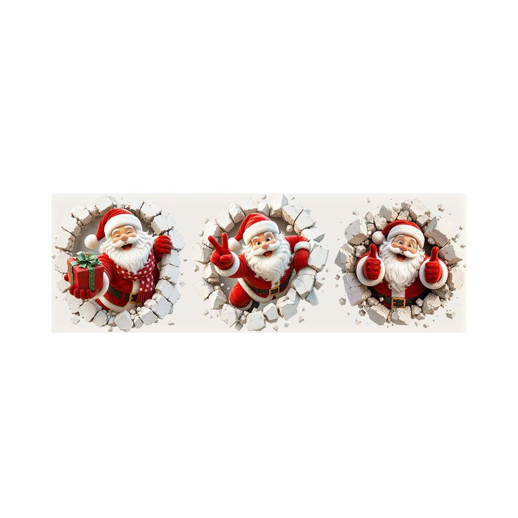 3D Peeking Through Wall Sticker for Christmas Home Decor Wall Decal
