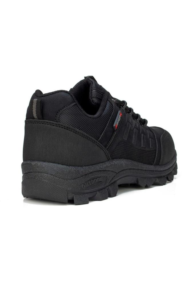 Men's Fashion Faux Leather Flat Heeled Boots Bootie X Step Winter Trekking Black Boots Shoes