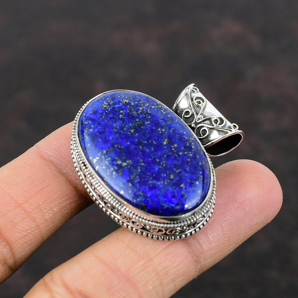 Lapis Lazuli Pendant High Quality Gemstone Pendant Vintage Jewelry 925 Sterling Silver Pendant All Occasion Pendant Gifts Handmade Pendant