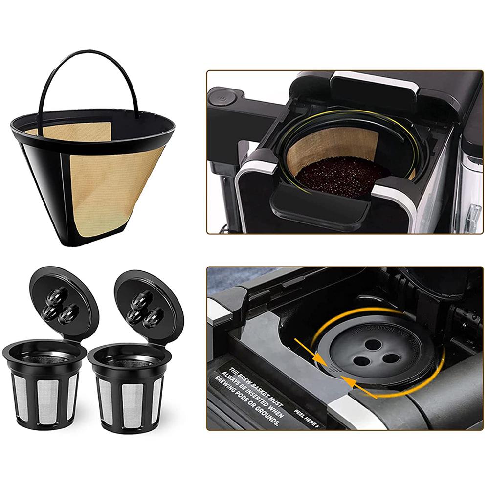 Coffee Filter for Ninja 2pcs K Cup Coffee Pods and 1pcs Coffee Maker Filter