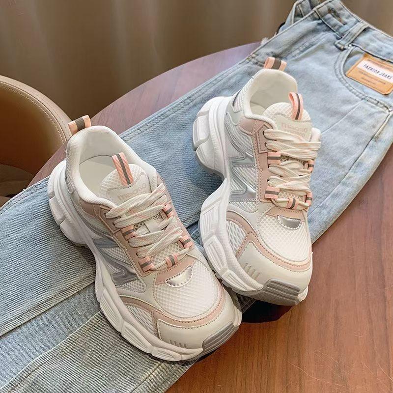 Thick-soled silver dad shoes women's spring and summer new breathable orgasm casual sports shoes