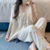 Short-sleeved Trousers Cotton and Silk Pajamas Women's Summer Thin Suit Japanese Sweet Anti-bumps Can Be Worn Outside Cotton Silk Loungewear