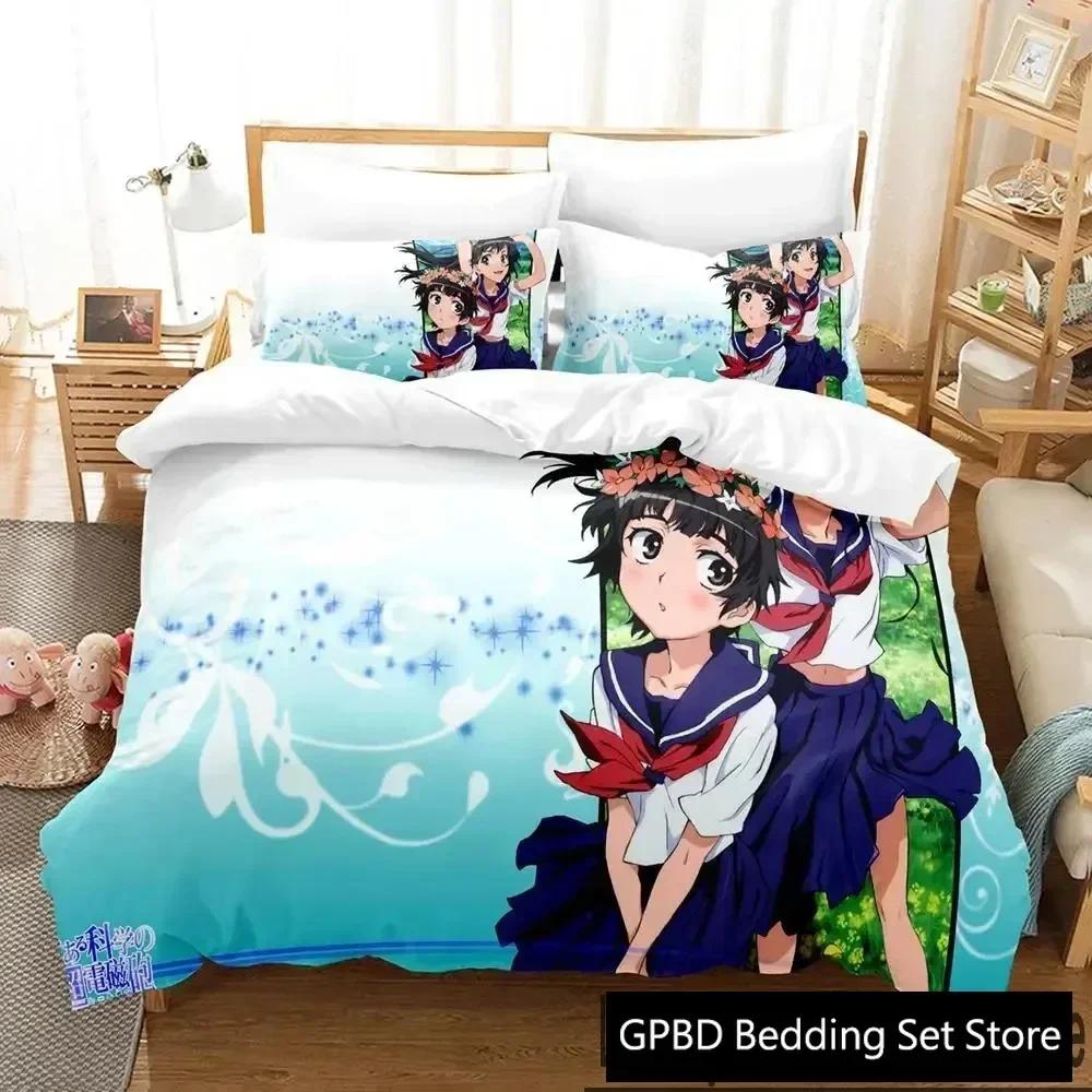 3D Misaka Mikoto A Certain Magical Index Railgun Beding Set Bedrom Soft Modern Bedspreads Comefortable Soft durable Quality Duvet Cover Pilowcase
