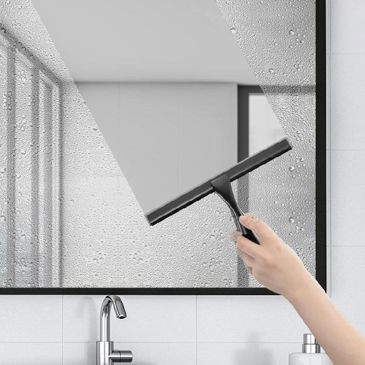 Stainless Steel Squeegee for Glass Door and Mirror Cleaning 10/12inch Black for Home and Car Use