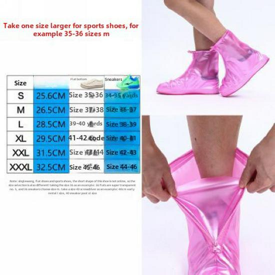 Adult Silicone Waterproof Rain Shoe Cover - Non-Disposable, Wear-Resistant, Ideal for Outdoor Cycling
