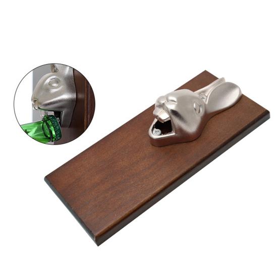 Bottle Opener Multifunctional Wall Mounted Stainless Steel Innovative Delicate Rabbit Head Refrigerator Magnet for Kitchen