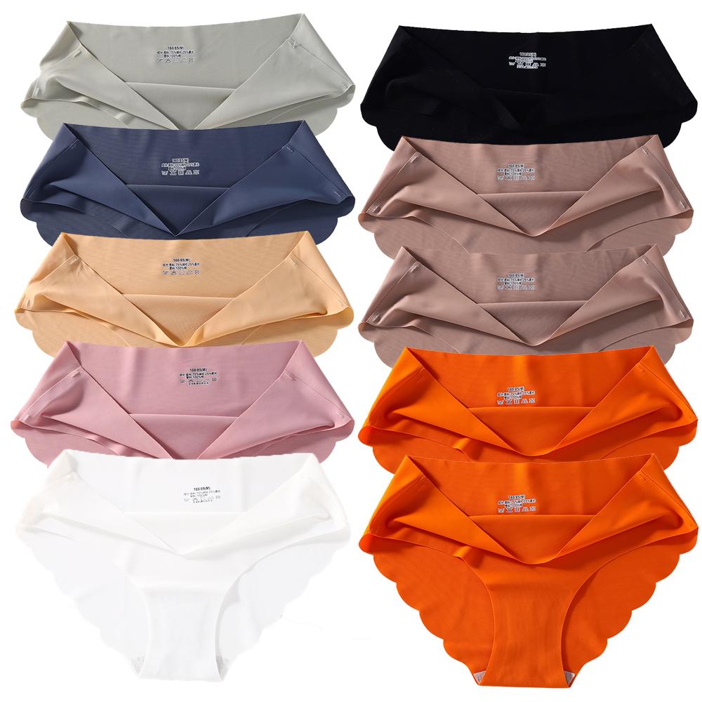 Seamless Silk Panties Women Underwear Sexy Female Underpants Briefs Woman Lingerie Underwear Ice Silk 10 Pcs/Set