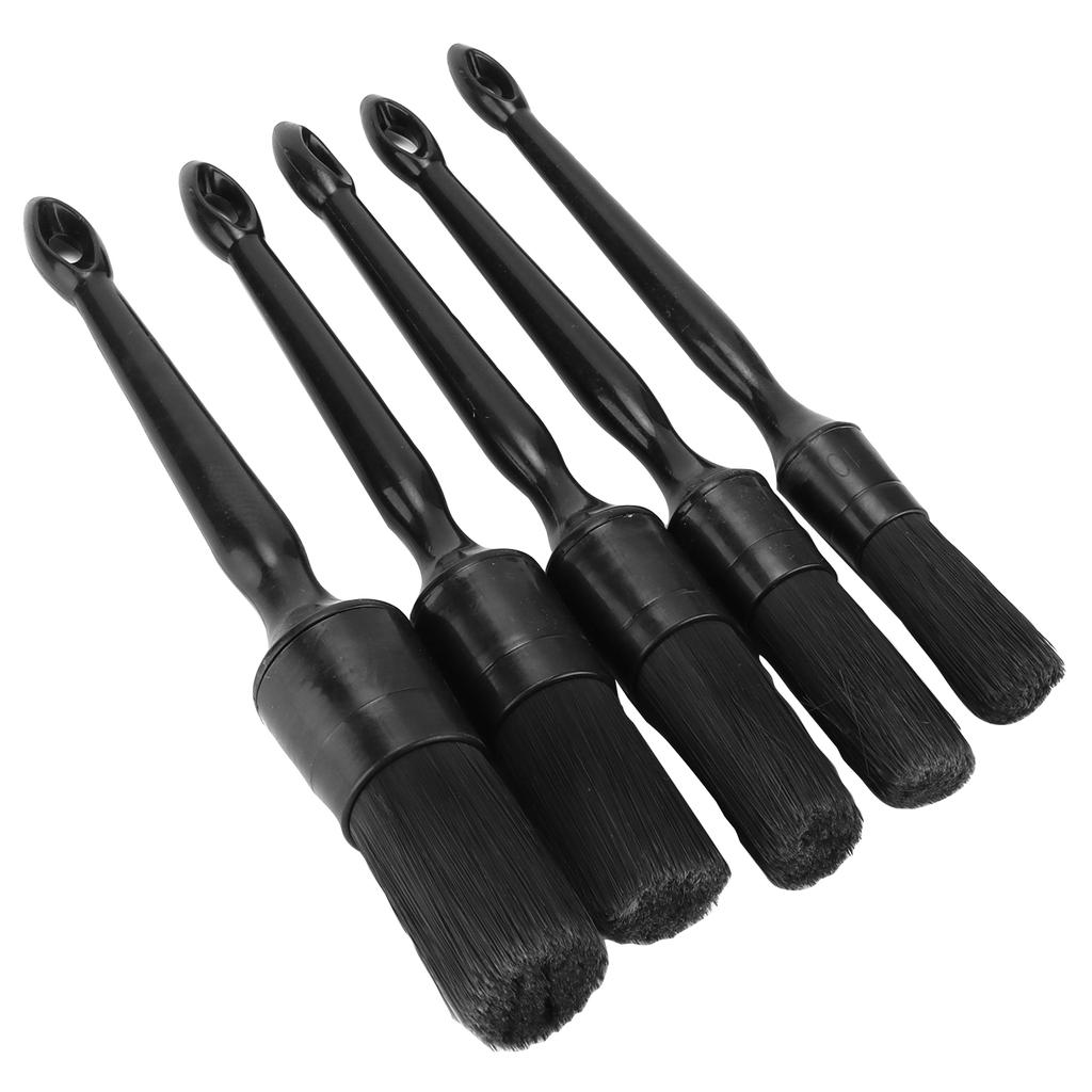 5PCSSet Car Cleaning Detailing Brush Set Black Pure Mane Microfiber Microfilament Maintenance Tool