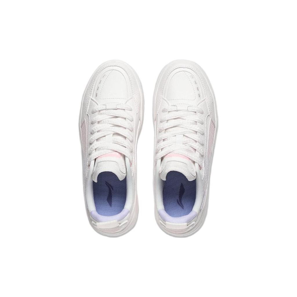New LiNing Floating Light Anti Slip Wear Resistant Low Top Skateboard Shoes Women's White Purple Pink AGCT142-4