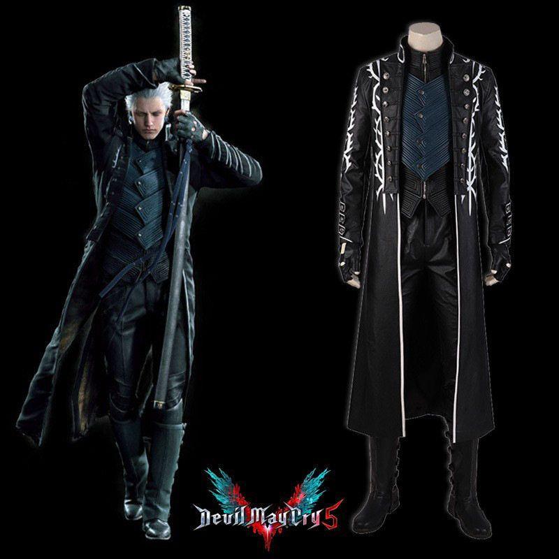 Devilmaycry 5 Cos Vergil Windbreaker Full Set Cosplay Costume for Men