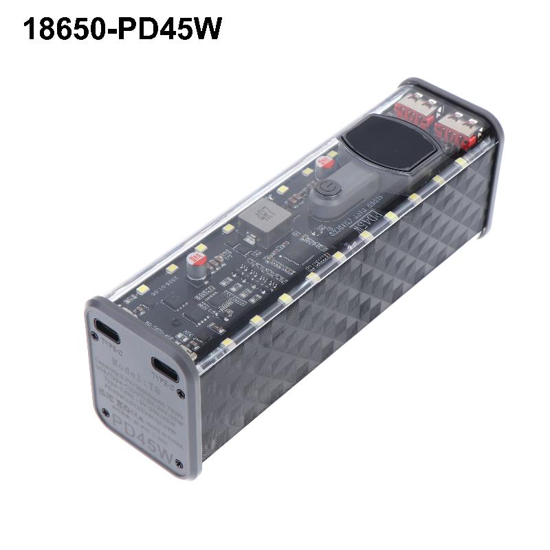 

Pd45W Super Fast Charging Diy Power Bank Case Weld-Free 8-Cell 18650 Battery Storage Box Daul Usb Type C Output A1