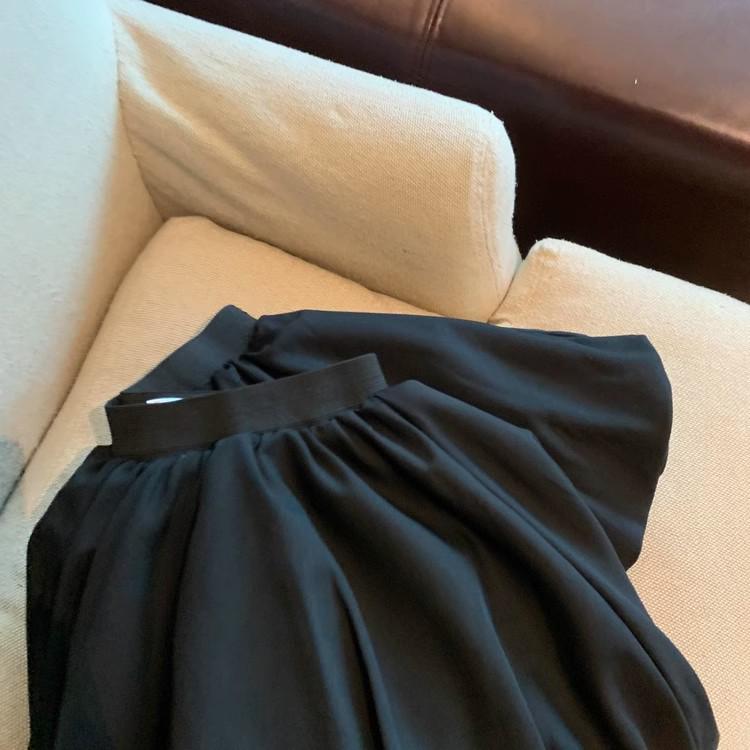 Petite A-line White Fluffy High Waist Mini Skirt Shorts for Women - Summer Anti-Exposure Design