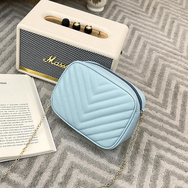 Small bag chain shoulder crossbody camera bag striped change mobile phone women's bag