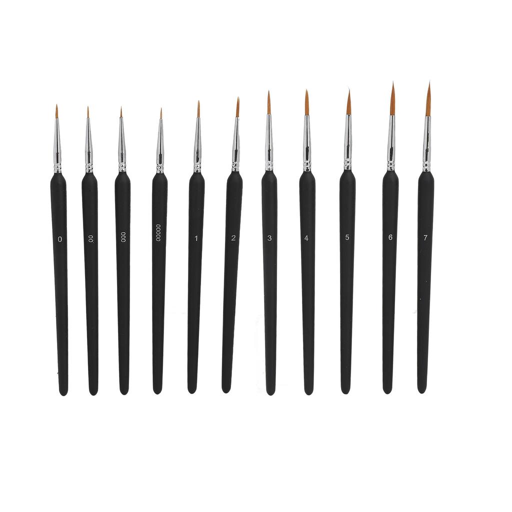 11PCS Fine Detail Paint Brush Set Multipurpose Soft Texture Thin Tip Paint Brushes Miniature Model Brushes for Art