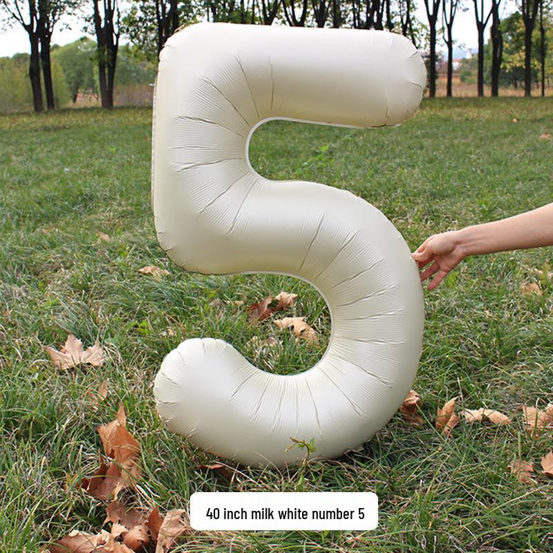 Large Milk White Number Balloons (32/40 inch) – Ideal for Kids' Birthday Parties and Outdoor Photo Props