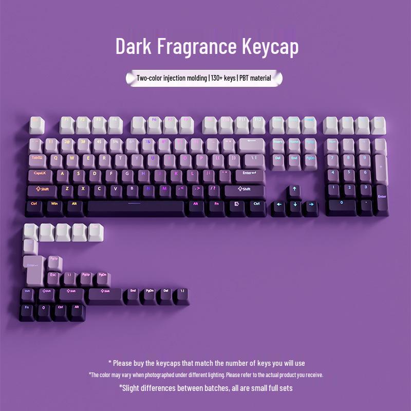 Polar Day Gradient PBT Keycaps: 134-Key Customizable Side-Printed Set for Mechanical Keyboards