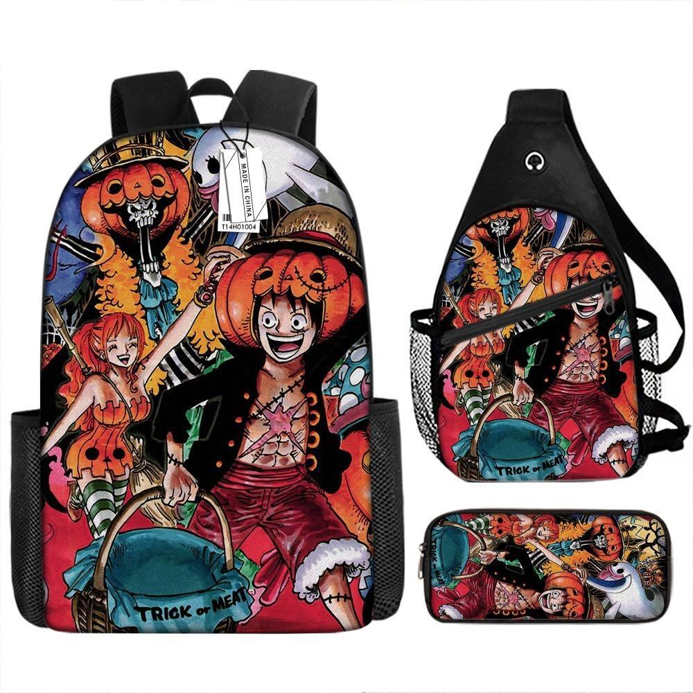 ONE PIECE Cartoon Animation Primary School Third or Fourth Grade Light Burden Reduction Primary and Secondary School Students Storage Bag Storage Bag