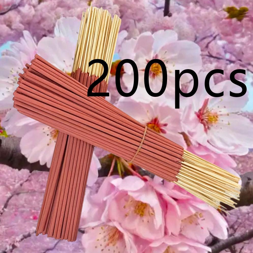 Temu Xi Yin Cherry Blossom Bamboo Incense Sticks - Customizable for Dropshipping