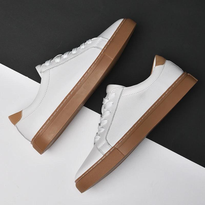 Men Flats Male Mens Shoes Fashion Footwear Casual Leather Round Toe Sneakers Man Walking Shoes for Men