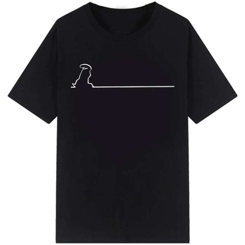 La Linea The Line Osvaldo Cavandoli TV pure cotton T-shirt Street T-shirt Round-neck casual top Camisetas