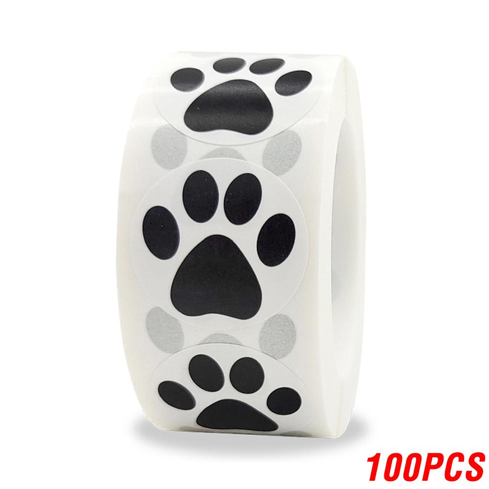

100-500Pcs Thank You Labels Stickers Round Paw Print Stickers Self-Adhesive Labels Suitable for Gift Box Bags