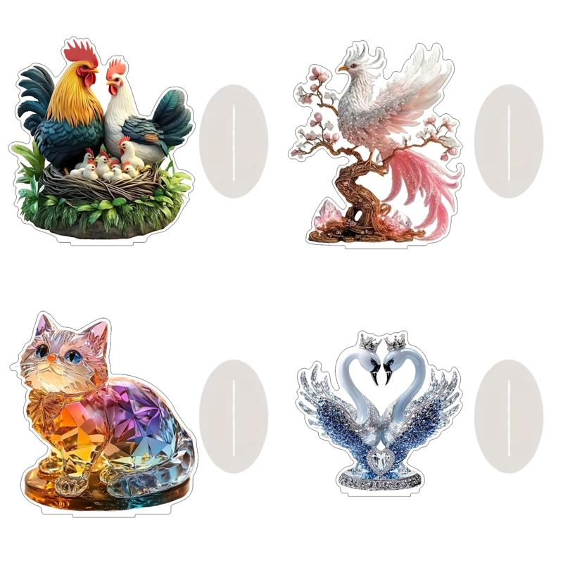 Dekoracyjna Figurka Dekoracja Smoka Do Biura Prezent na Parapetówkę Dekoracja Biurka Ornament 2D Akrylowy Ornament na Biurko