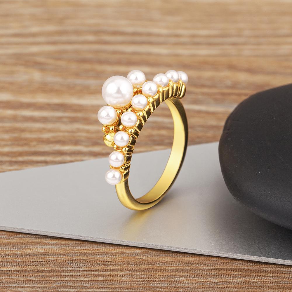 

Nidin High Quality Original Design Retro Pearl Beaded Ring Open Adjustable For Women Fashion Party Finger Charm Jewelry Gift золотой
